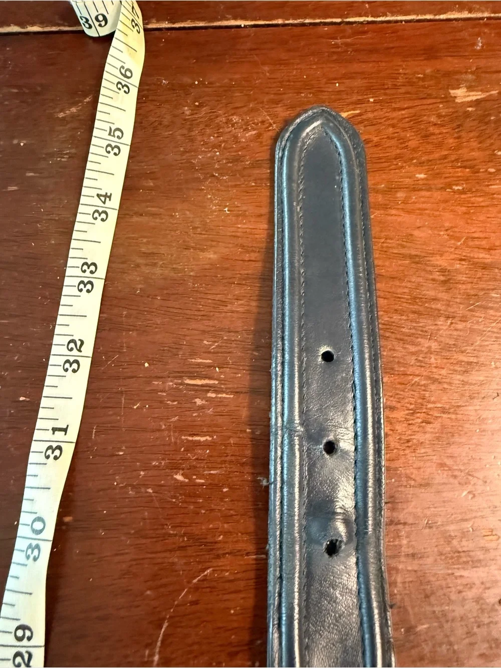 Vintage Liz Claiborne Black Leather Double Strand Belt w Gold-Tone Buckle 29-31